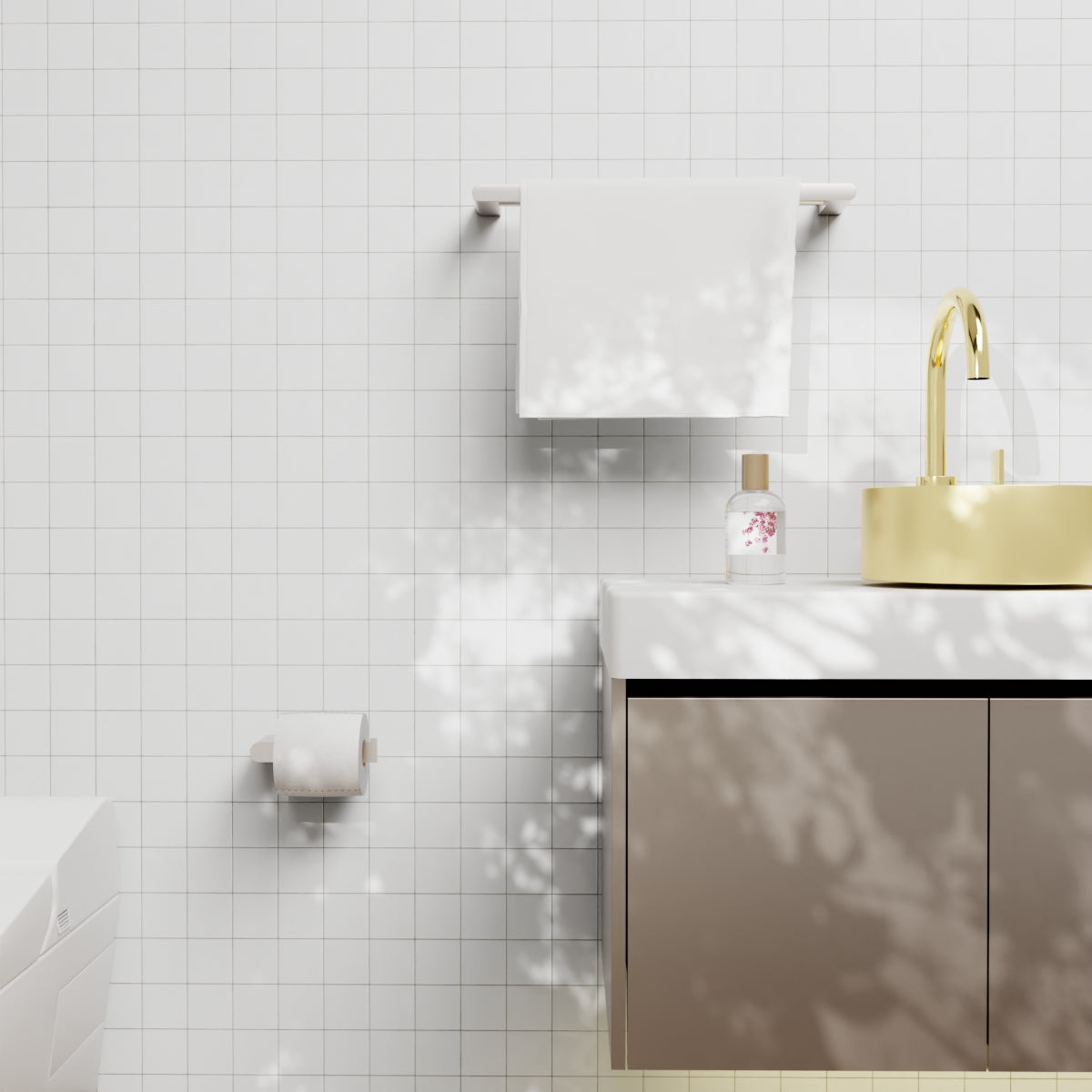 Bianca Double Towel Rail 800mm Brushed Nickel