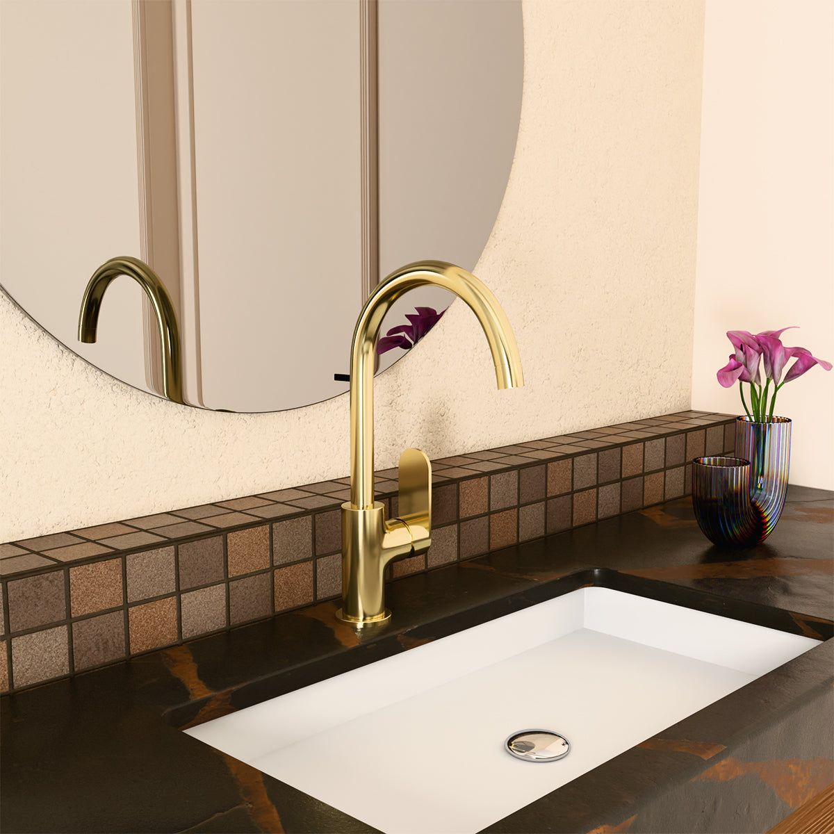 Ecco Kitchen Mixer Brushed Gold