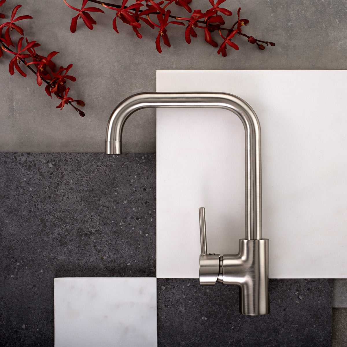 Dolce Kitchen Mixer Square Shape Brushed Nickel