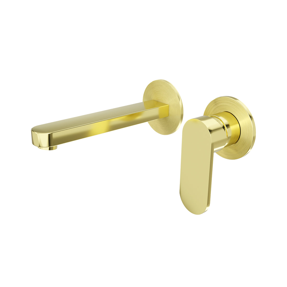 Ecco Wall Basin/Bath Mixer Separate Back Plate Brushed Gold