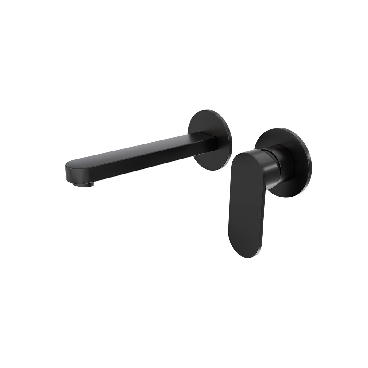 Ecco Wall Basin/Bath Mixer Separate Back Plate Matte Black