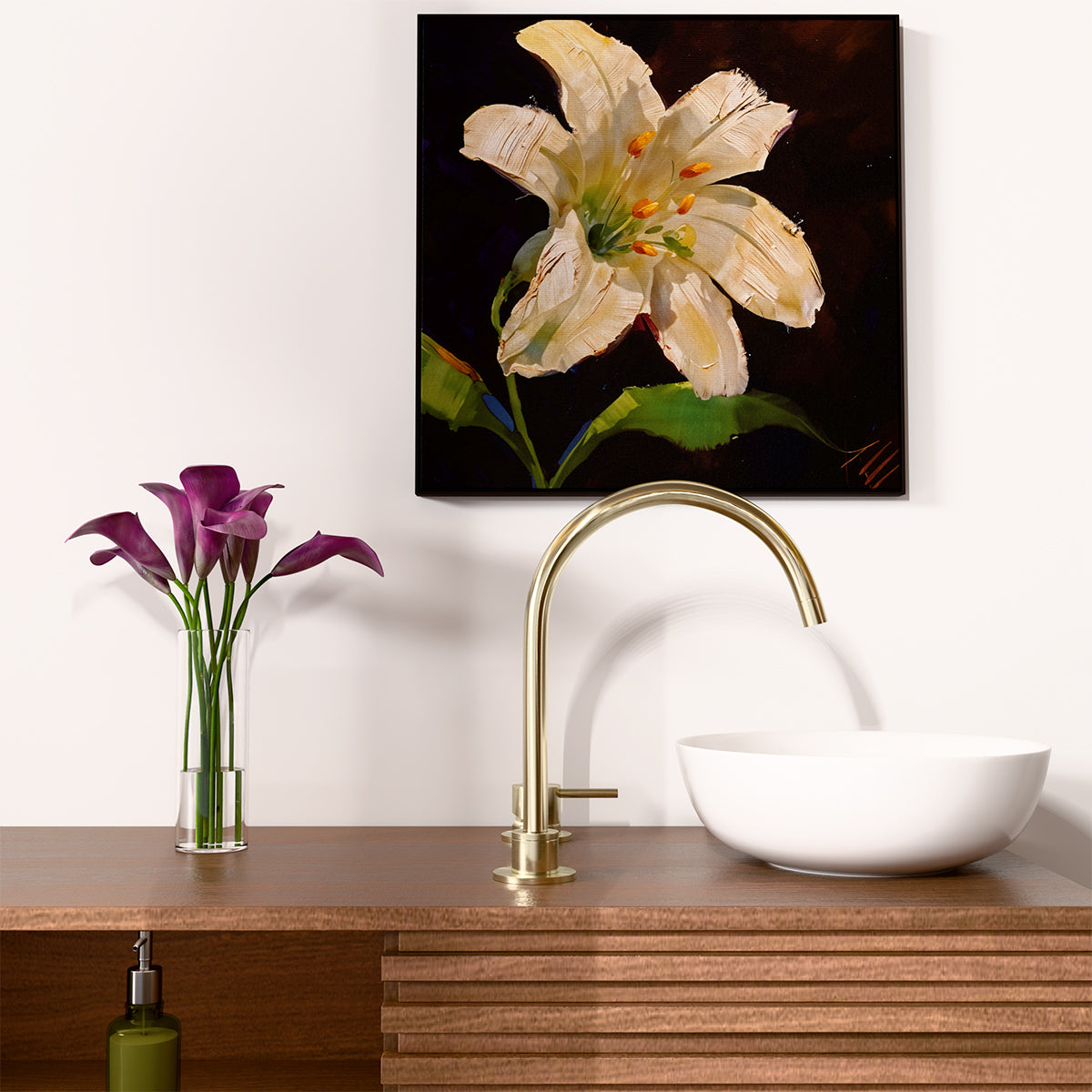 Mecca Hob Basin Mixer Round Swivel Spout Brushed Gold