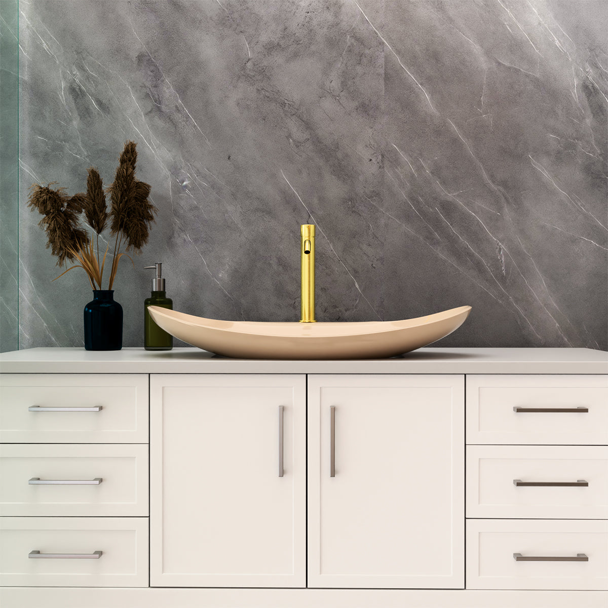 Mecca Mid Tall Basin Mixer Brushed Gold