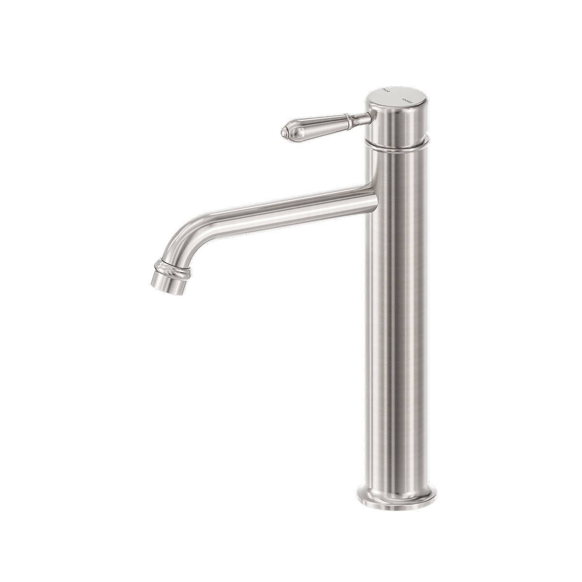 York Straight Tall Basin Mixer With Metal Lever Brushed Nickel