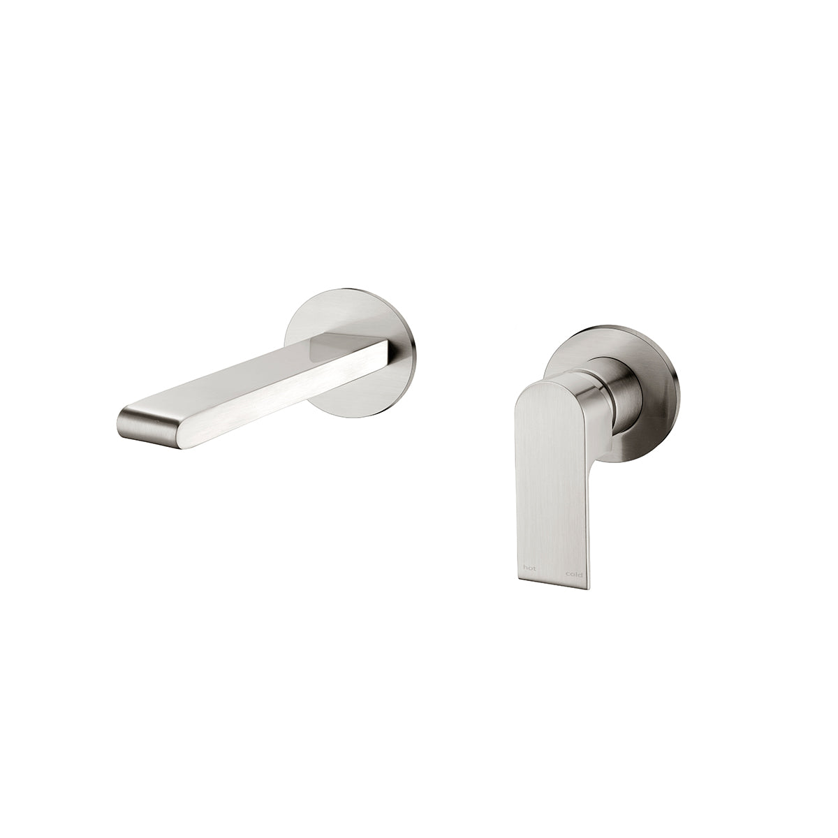 Bianca Wall Basin/Bath Mixer Separate Back Plate 187mm Brushed Nickel