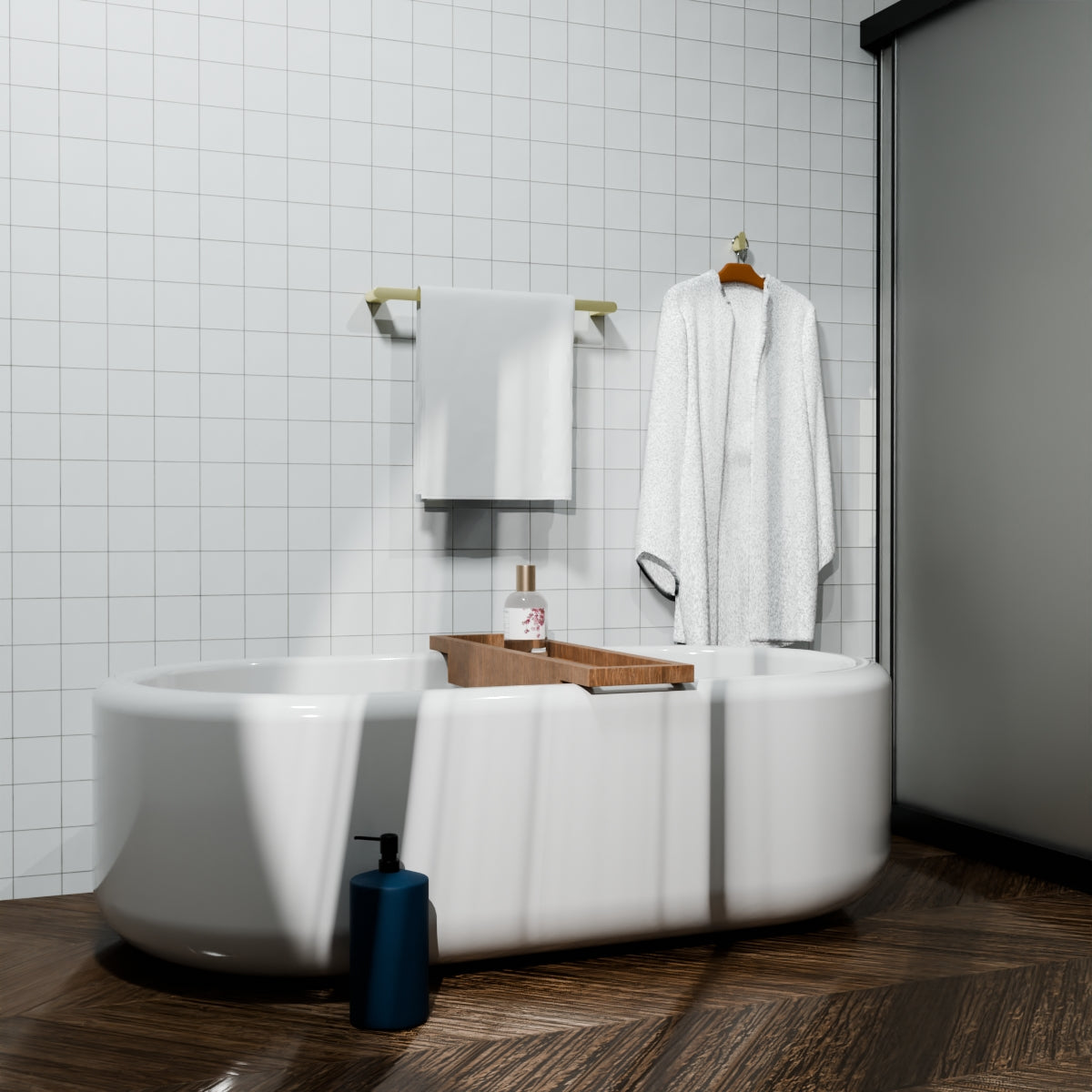 Bianca Single Towel Rail 600mm Brushed Gold