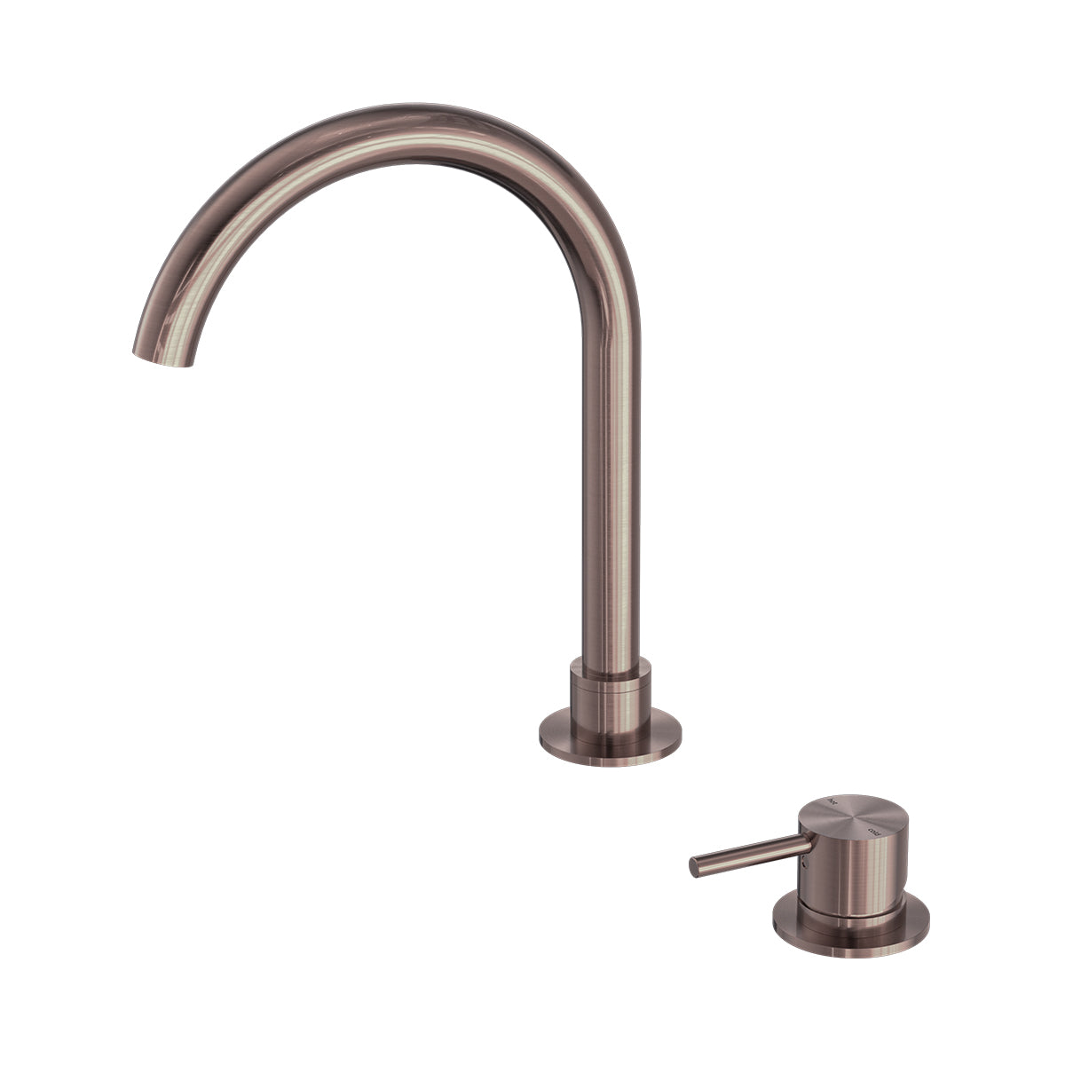 Mecca Hob Basin Mixer Round Swivel Spout Brushed Bronze