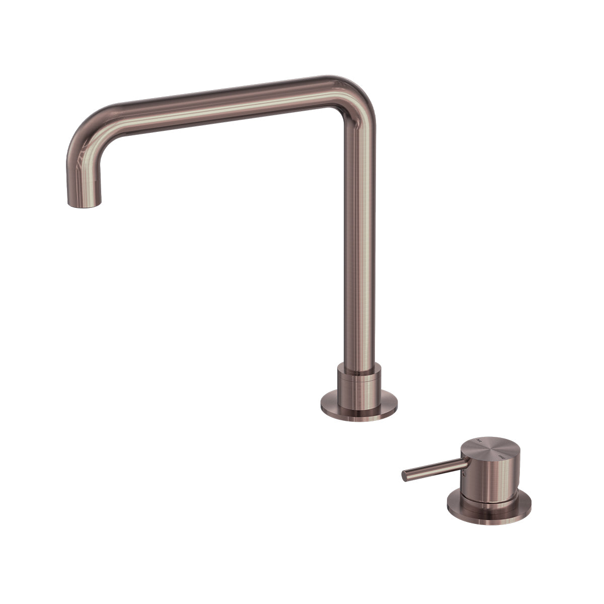 Mecca Hob Basin Mixer Square Swivel Spout Brushed Bronze