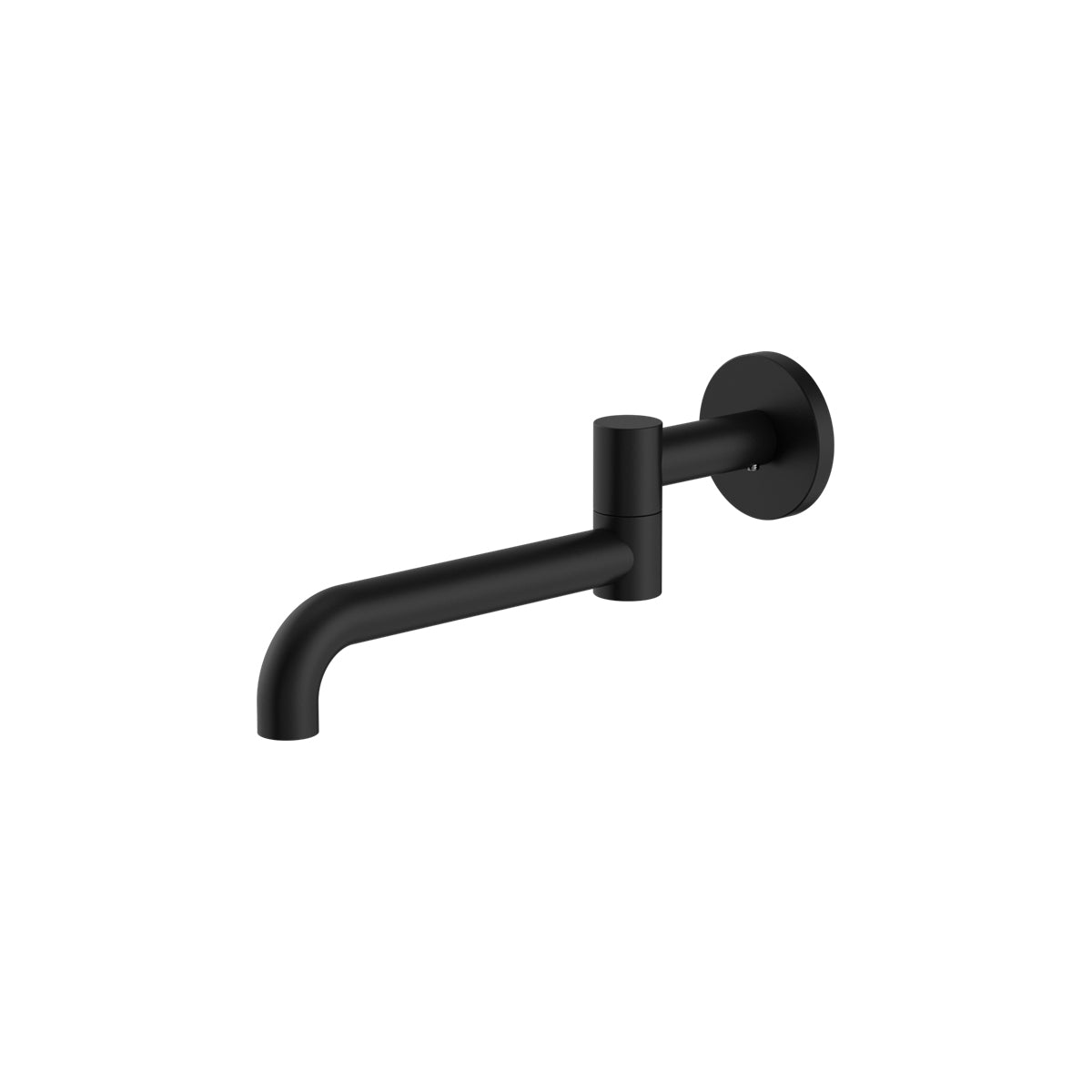 MECCA WALL MOUNTED SWIVEL BATH SPOUT ONLY 225MM MATTE BLACK
