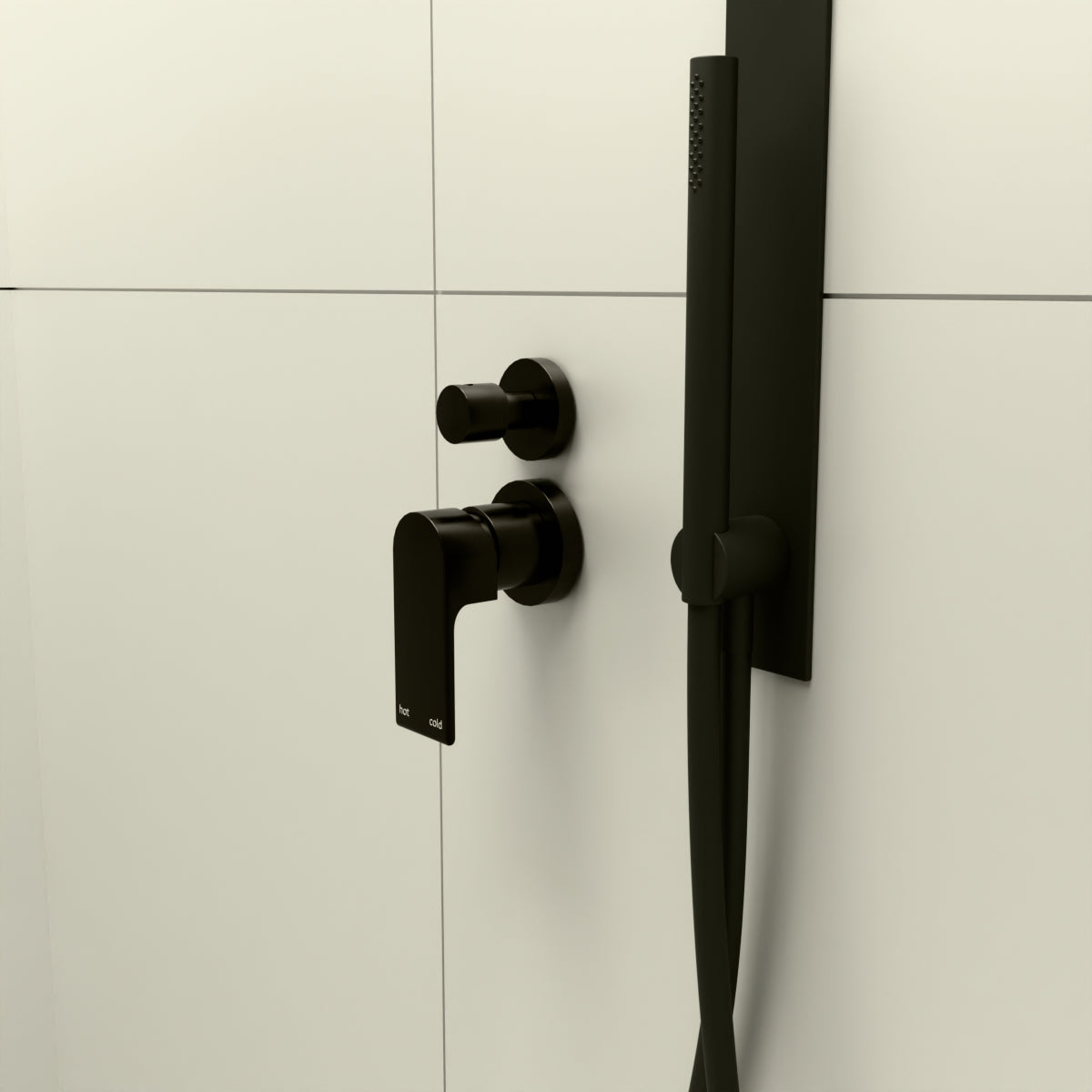 Bianca Shower Mixer With Divertor Separate Back Plate Matte Black