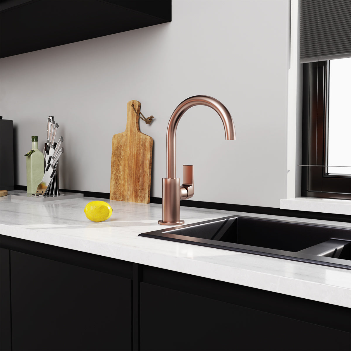 Bianca Kitchen Mixer Gooseneck Spout Brushed Bronze