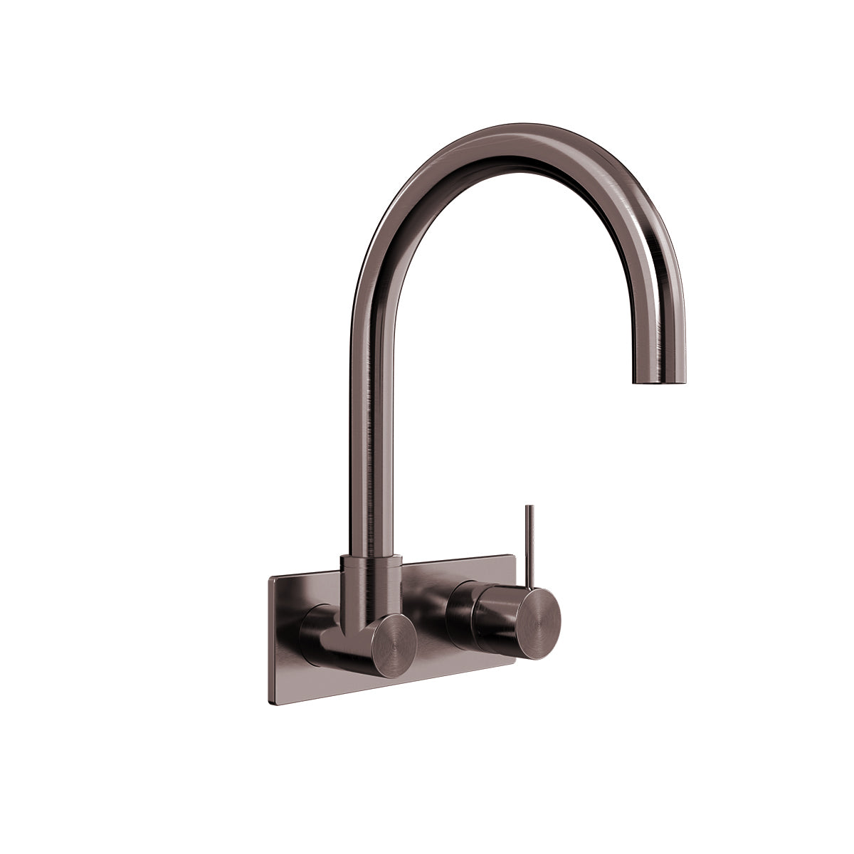 Mecca Wall Basin/Bath Mixer Swivel Spout Handle Up Brushed Bronze
