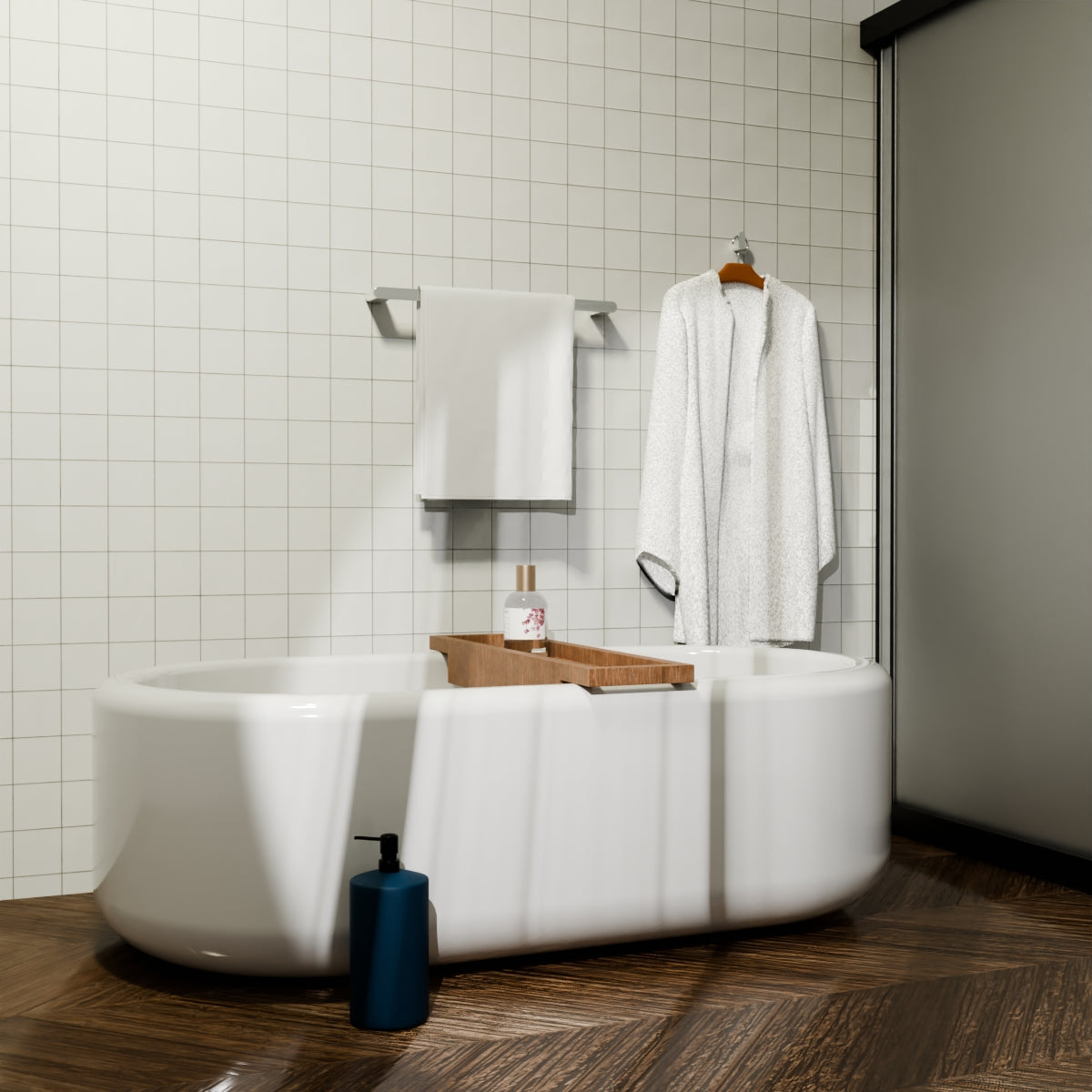 Bianca Single Towel Rail 600mm Chrome