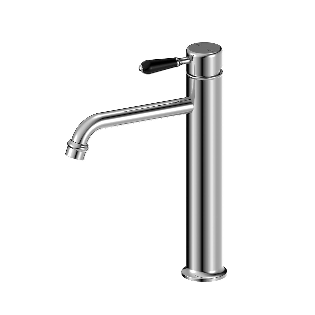 York Straight Tall Basin Mixer With Black Porcelain Lever Chrome
