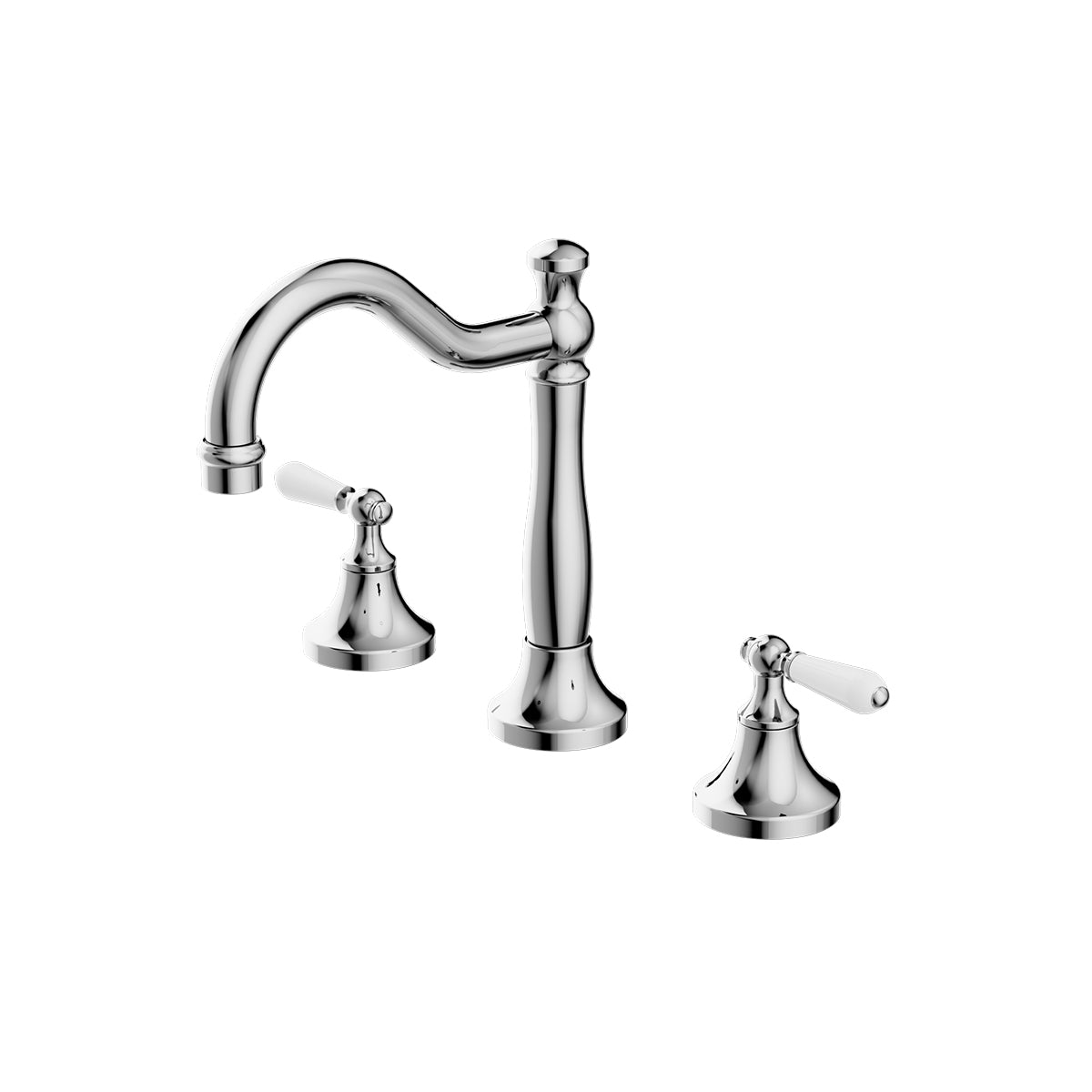 York Basin Set With White Porcelain Lever Chrome