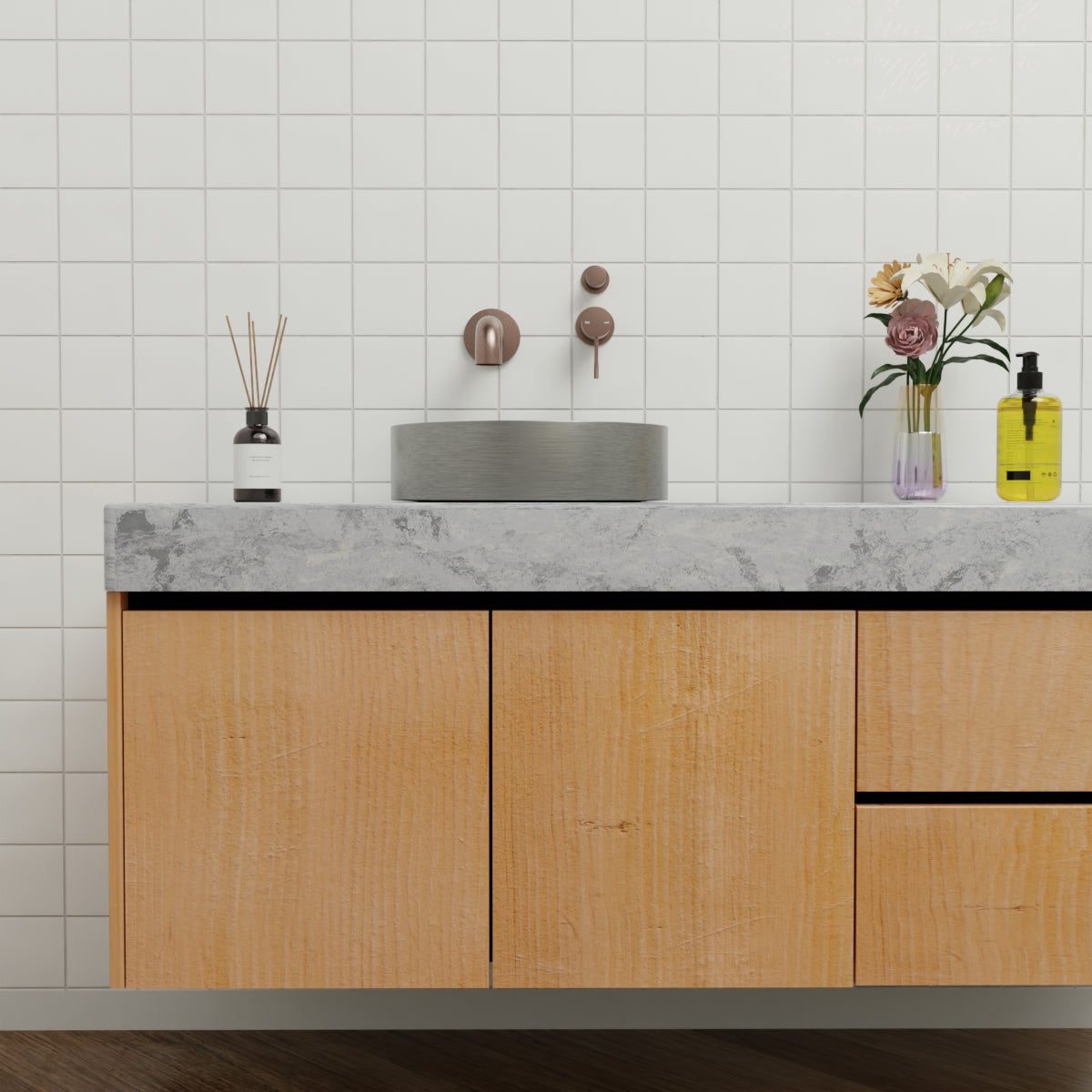 Opal Shower Mixer With Divertor Separate Plate Brushed Bronze