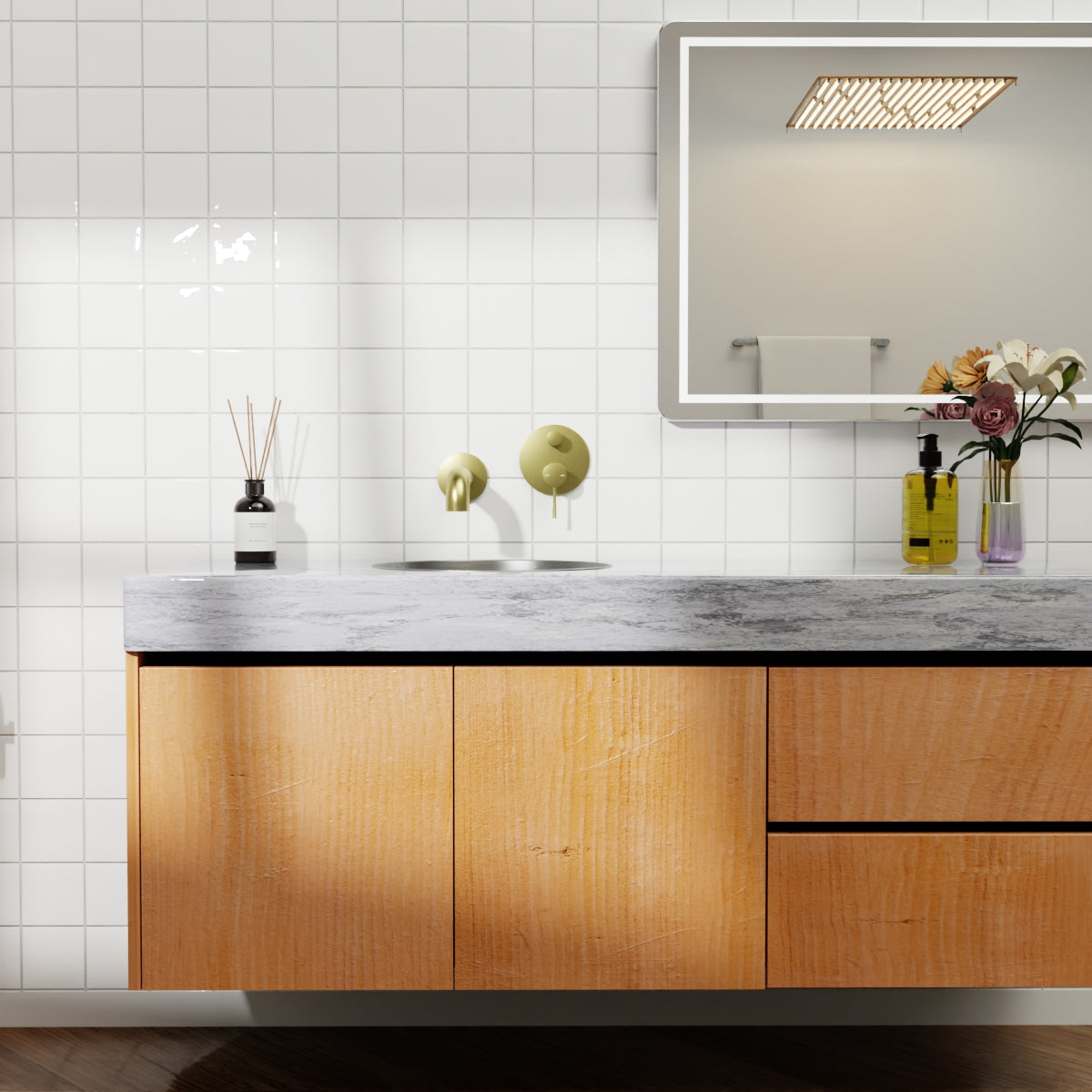 Opal Shower Mixer With Divertor Brushed Gold