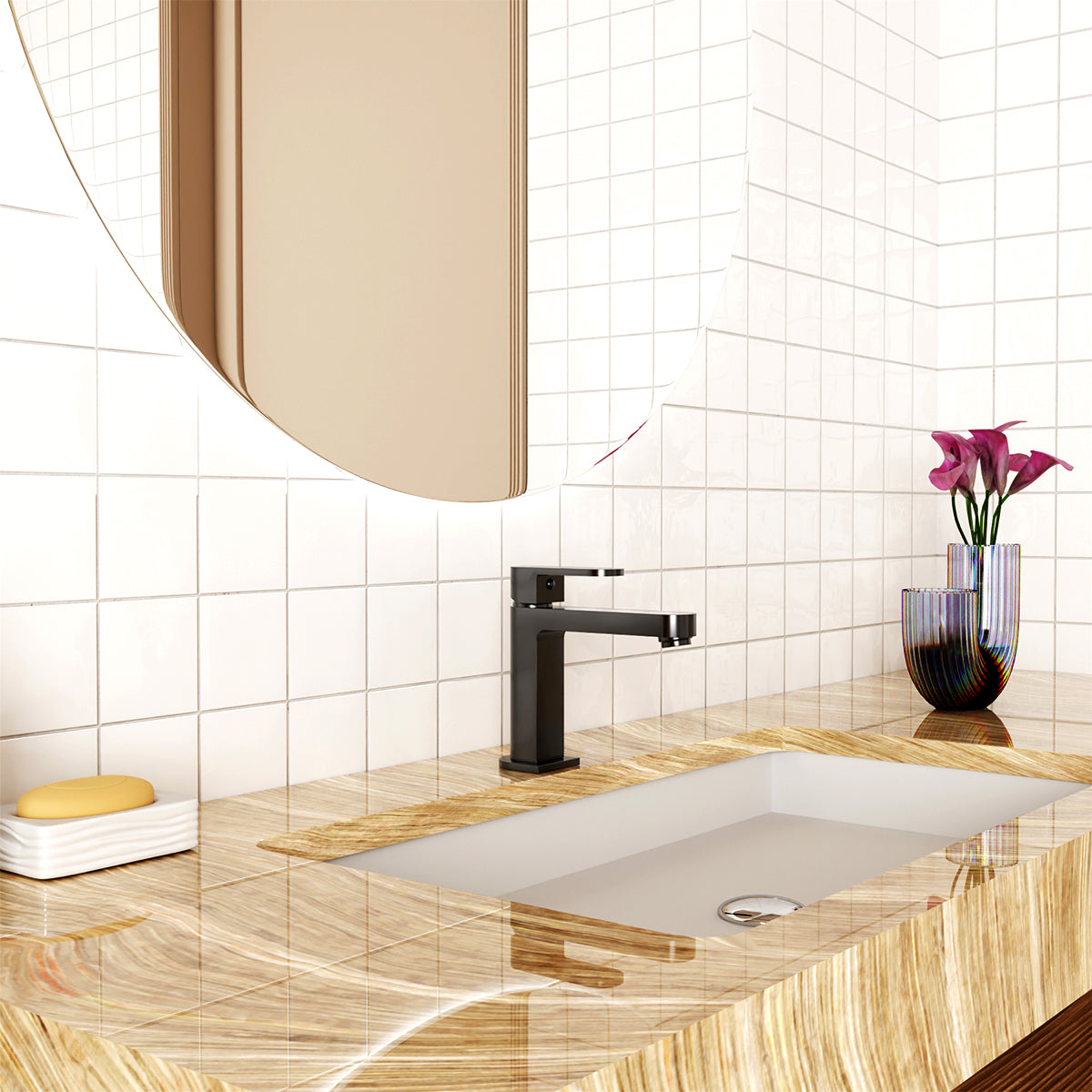 Ecco Short Basin Mixer Matte Black