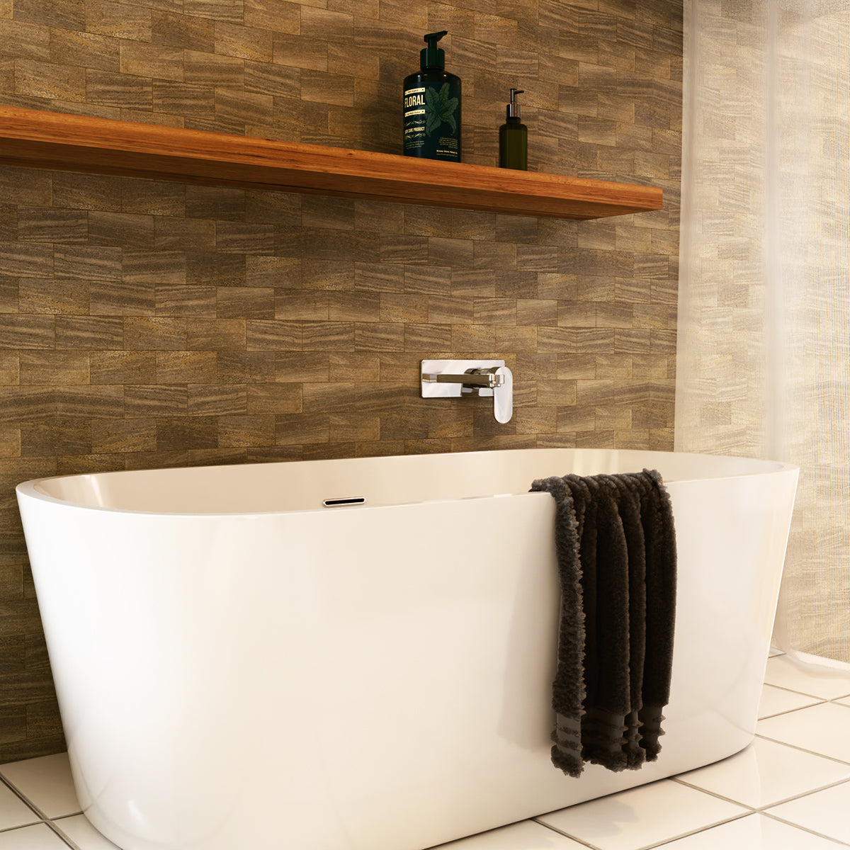 Ecco Wall Basin/Bath Mixer Chrome