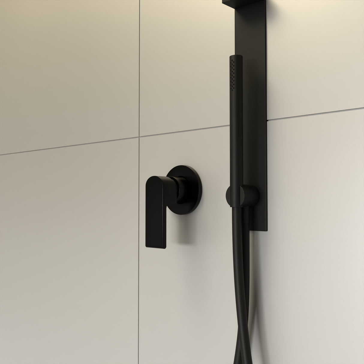 BIANCA SHOWER MIXER 80MM PLATE MATTE BLACK