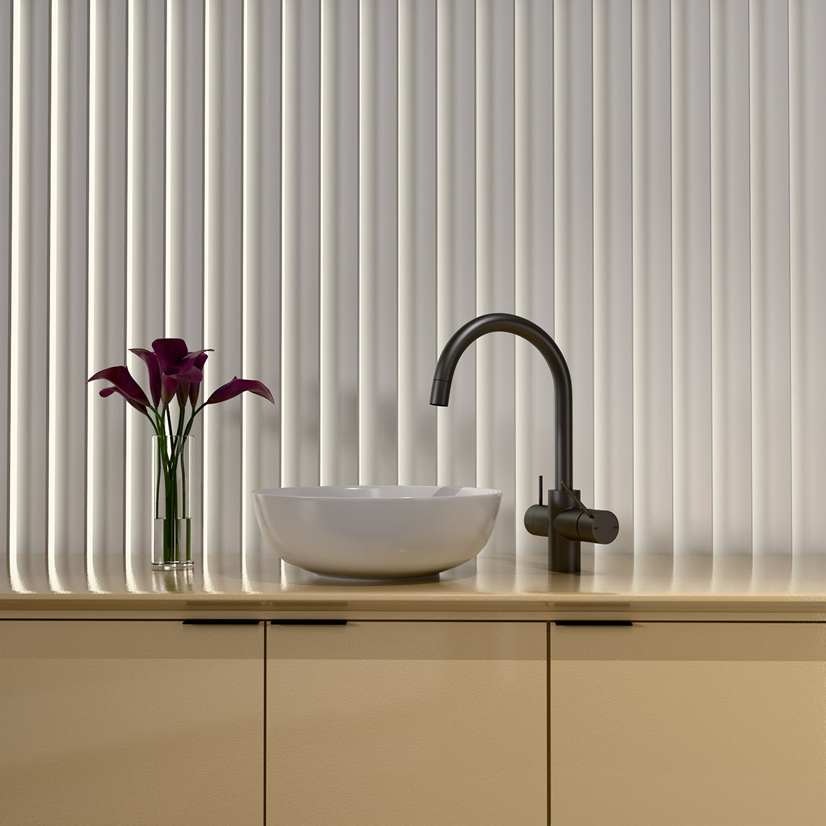 Mecca 3 Way Filtered Mixer Tap Matte Black