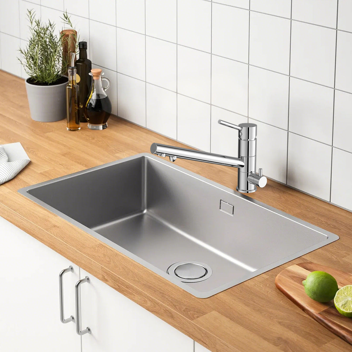 Dolce Three-Way Kitchen Mixer Chrome