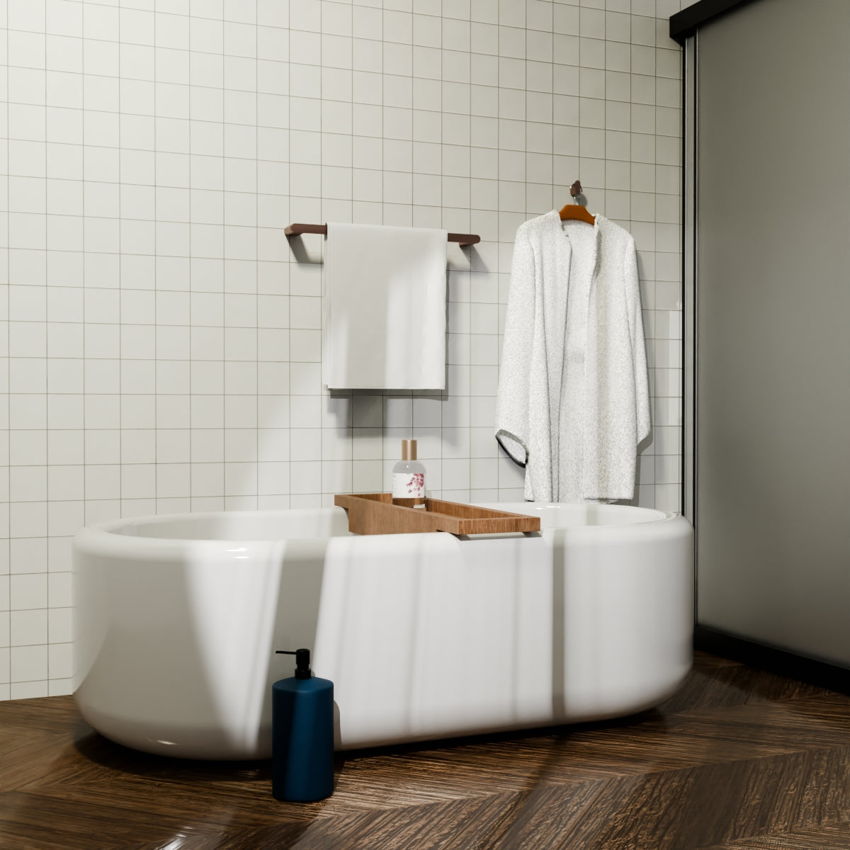 Bianca Single Towel Rail 800mm Brushed Bronze