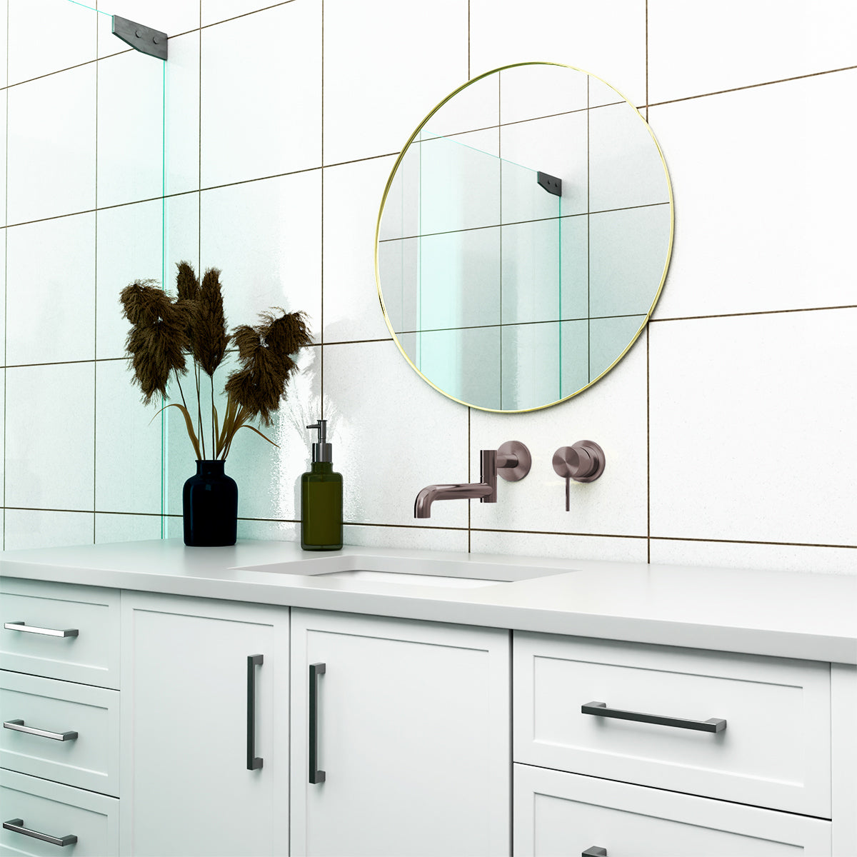 Mecca Shower Mixer 60mm Plate Brushed Bronze