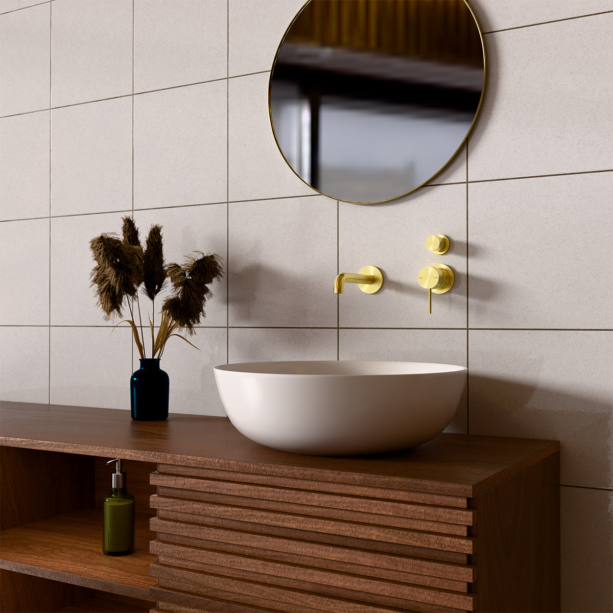 Mecca Shower Mixer With Divertor Separate Back Plate Brushed Gold