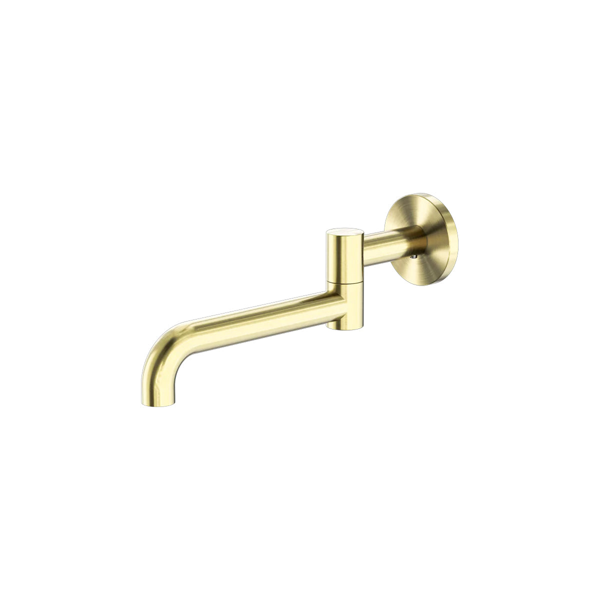 MECCA WALL MOUNTED SWIVEL BATH SPOUT ONLY 225MM BRUSHED GOLD