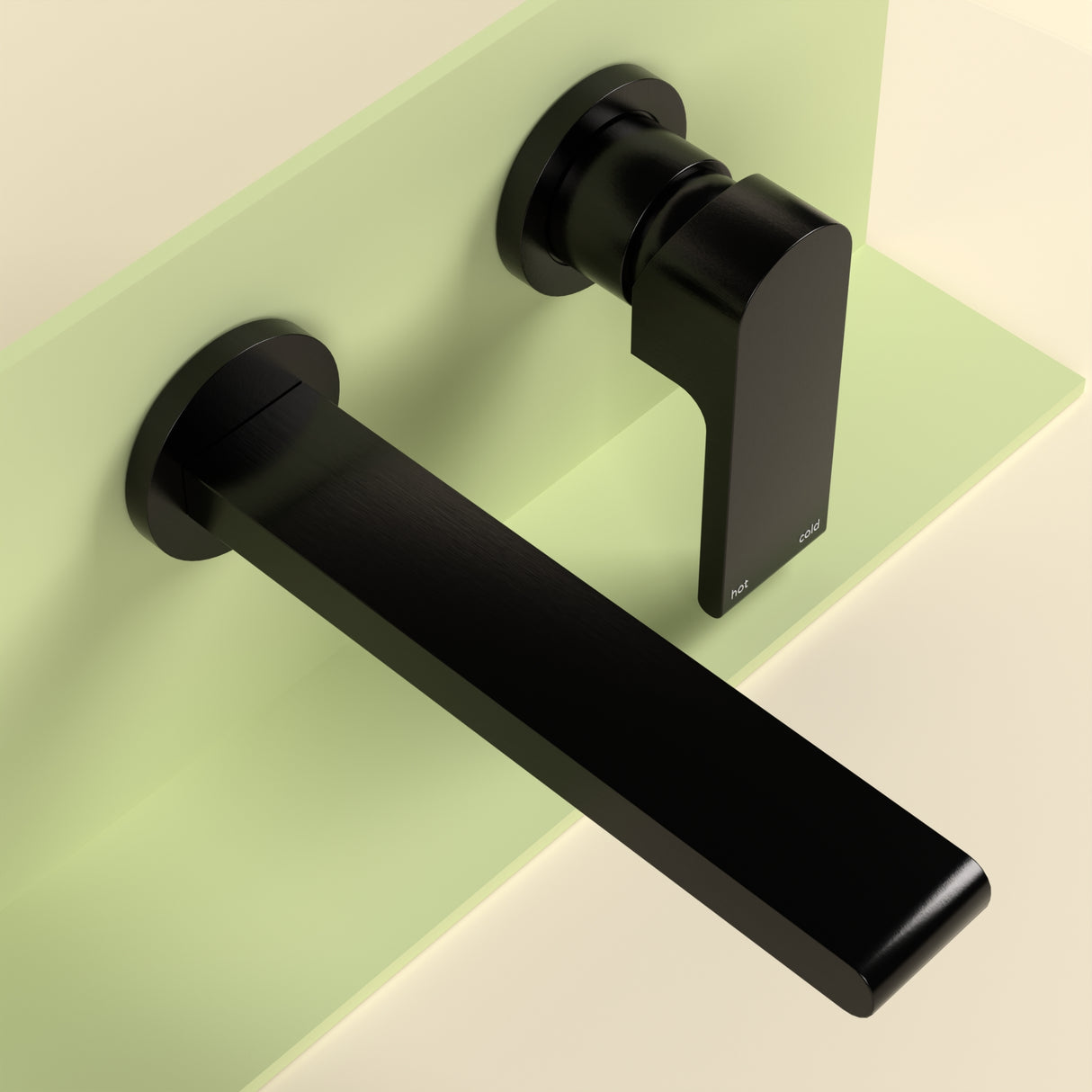 BIANCA WALL BASIN/BATH MIXER SEPARATE BACK PLATE 230MM MATTE BLACK