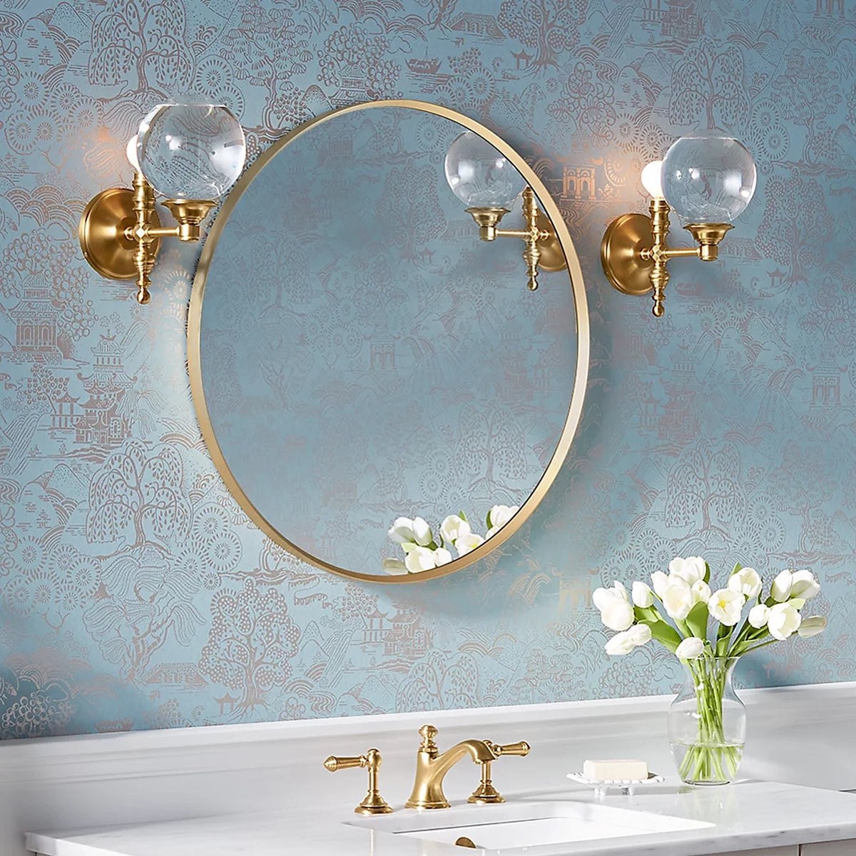 28" Round Decorative Mirror Brushed Nickel 26050-BNL