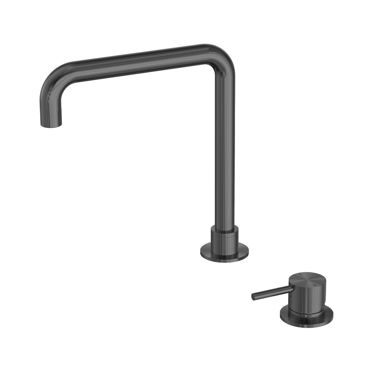 Mecca Hob Basin Mixer Square Swivel Spout Gun Metal