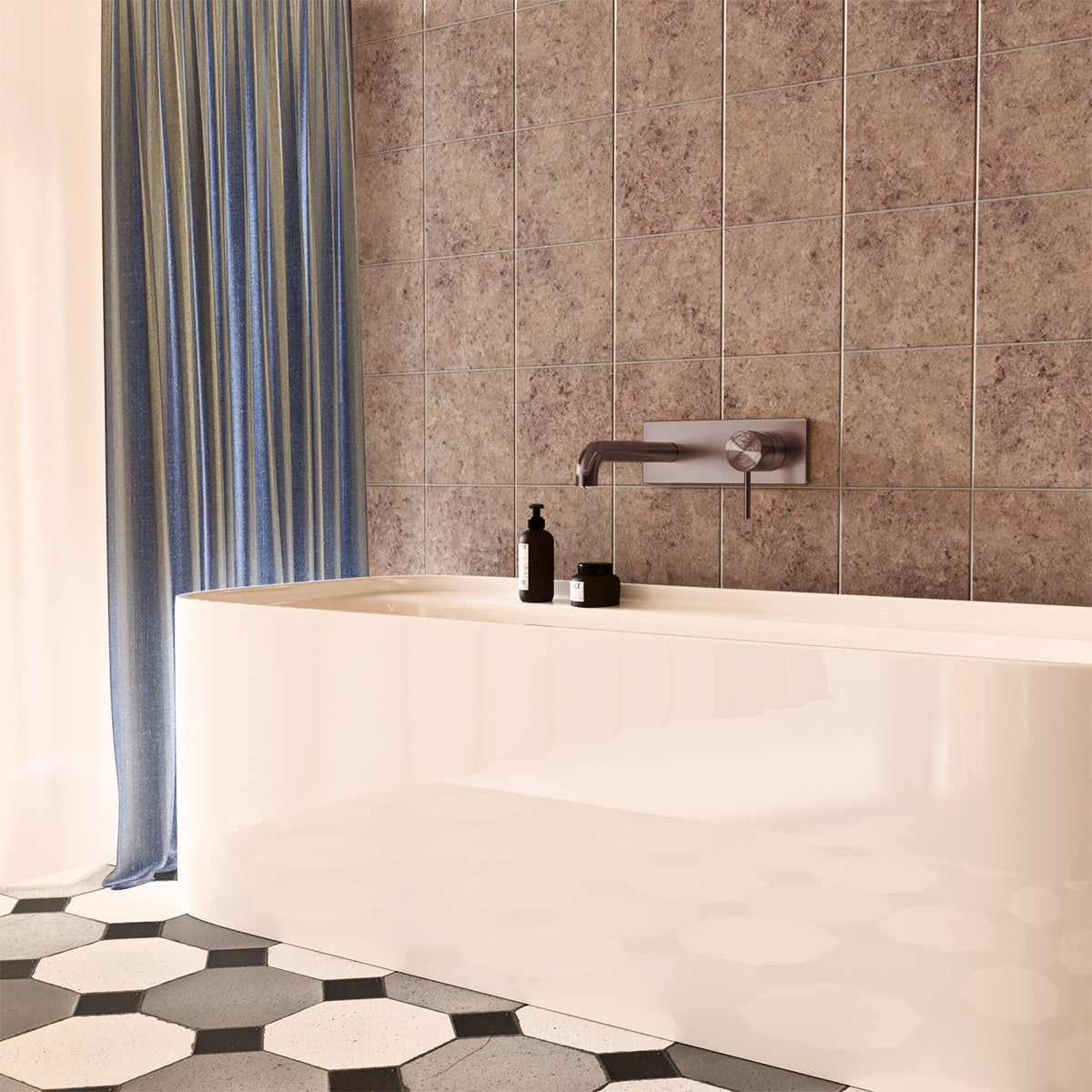 Mecca Wall Basin/Bath Mixer 120mm Brushed Bronze