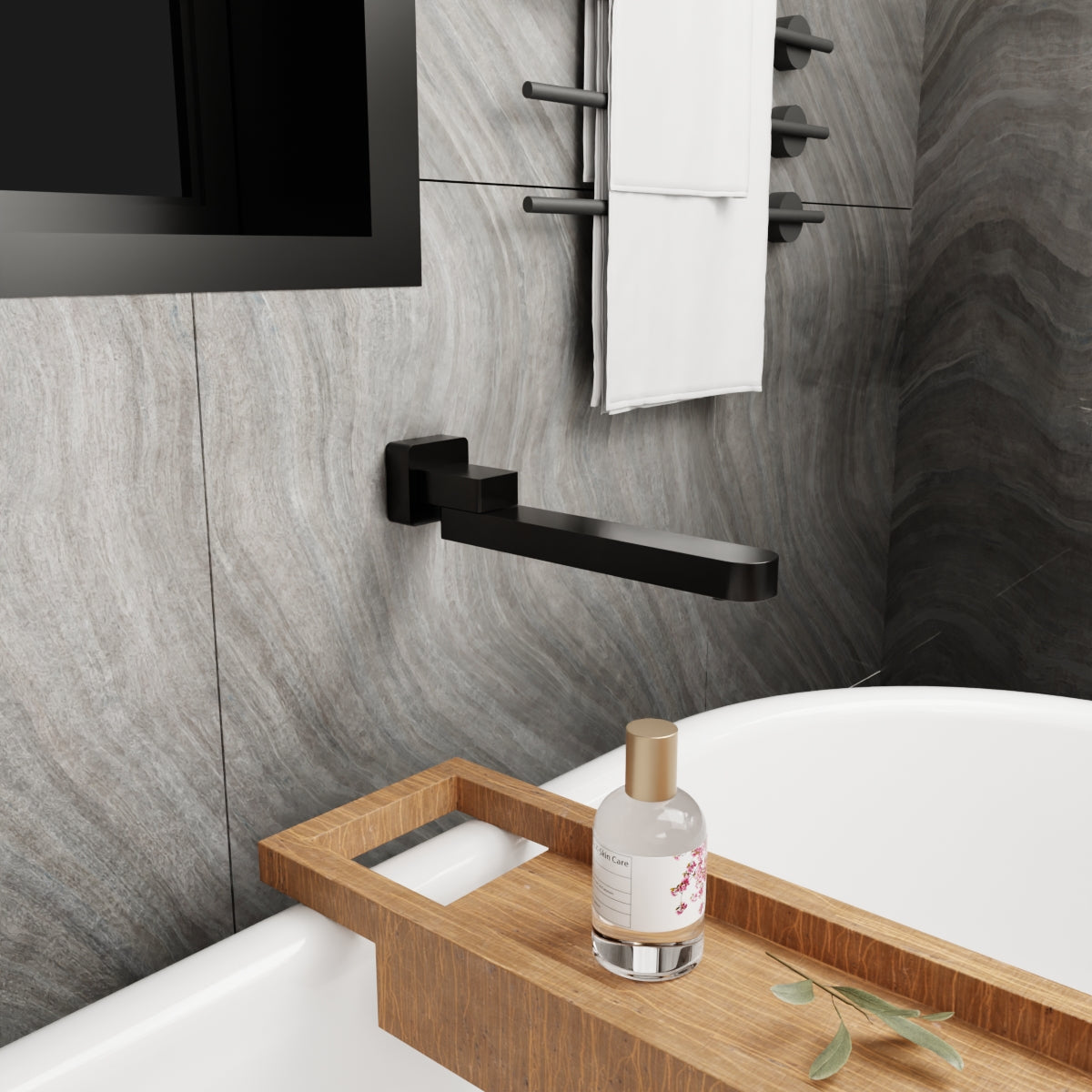 Bianca Swivel Bath Spout Only Matte Black