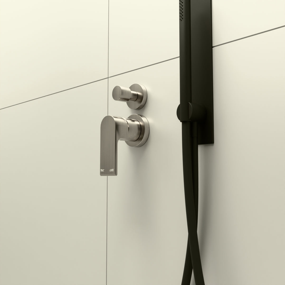 Bianca Shower Mixer With Divertor Separate Back Plate Brushed Nickel