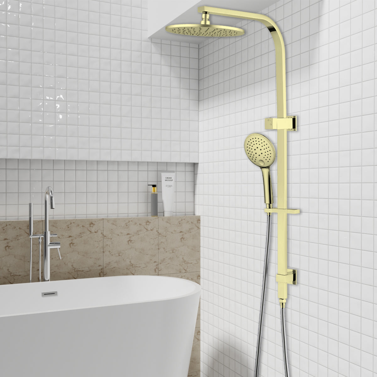 BIANCA TWIN SHOWER BRUSHED GOLD