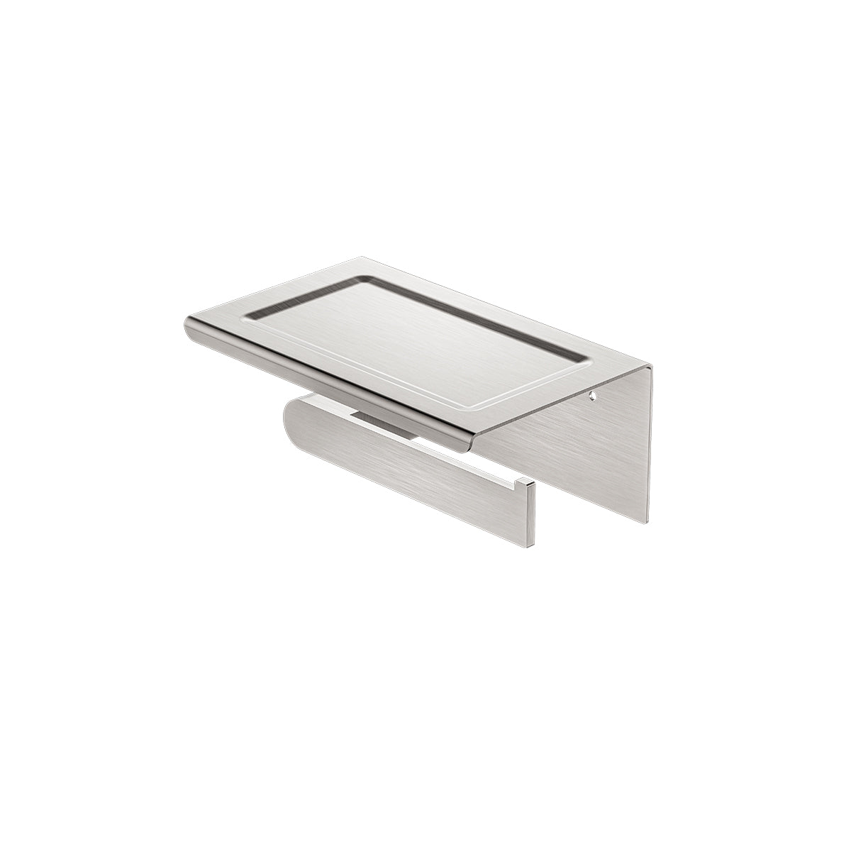 Bianca Toilet Roll Holder With Phone Holder Brushed Nickel