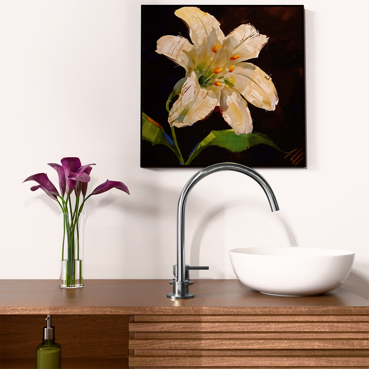 Mecca Hob Basin Mixer Round Swivel Spout Gun Metal