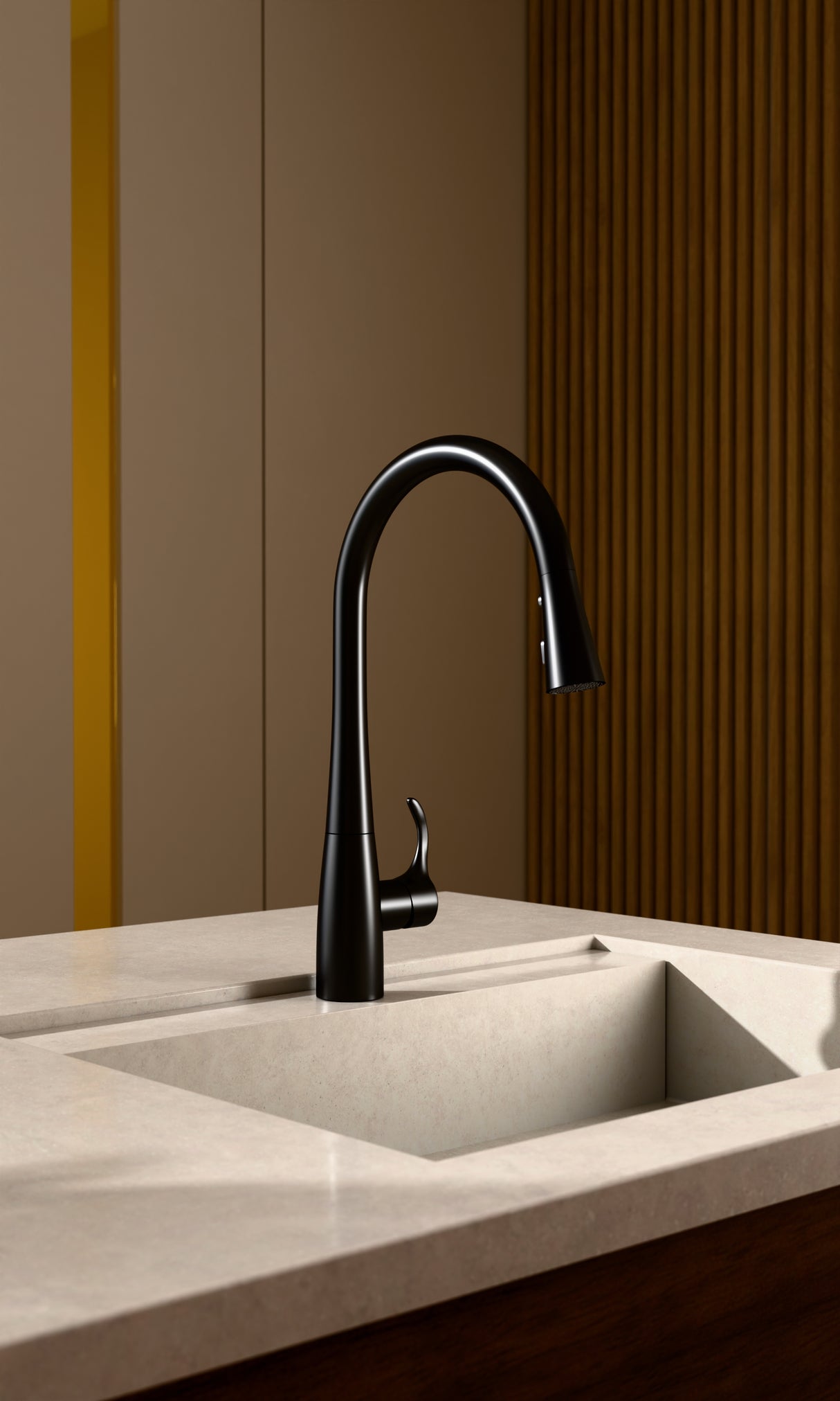 Simplice Pull Down Kitchen Mixer Matte Black 596T-4E-BL