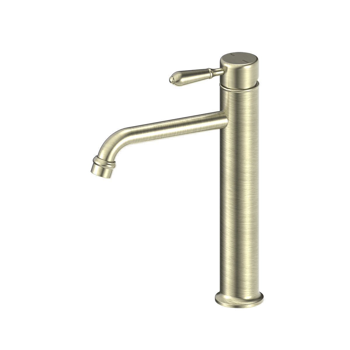 York Straight Tall Basin Mixer With Metal Lever Aged Brass