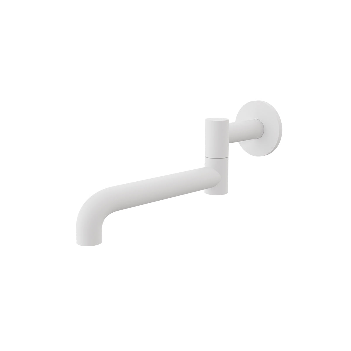 MECCA WALL MOUNTED SWIVEL BATH SPOUT ONLY 225MM MATTE WHITE