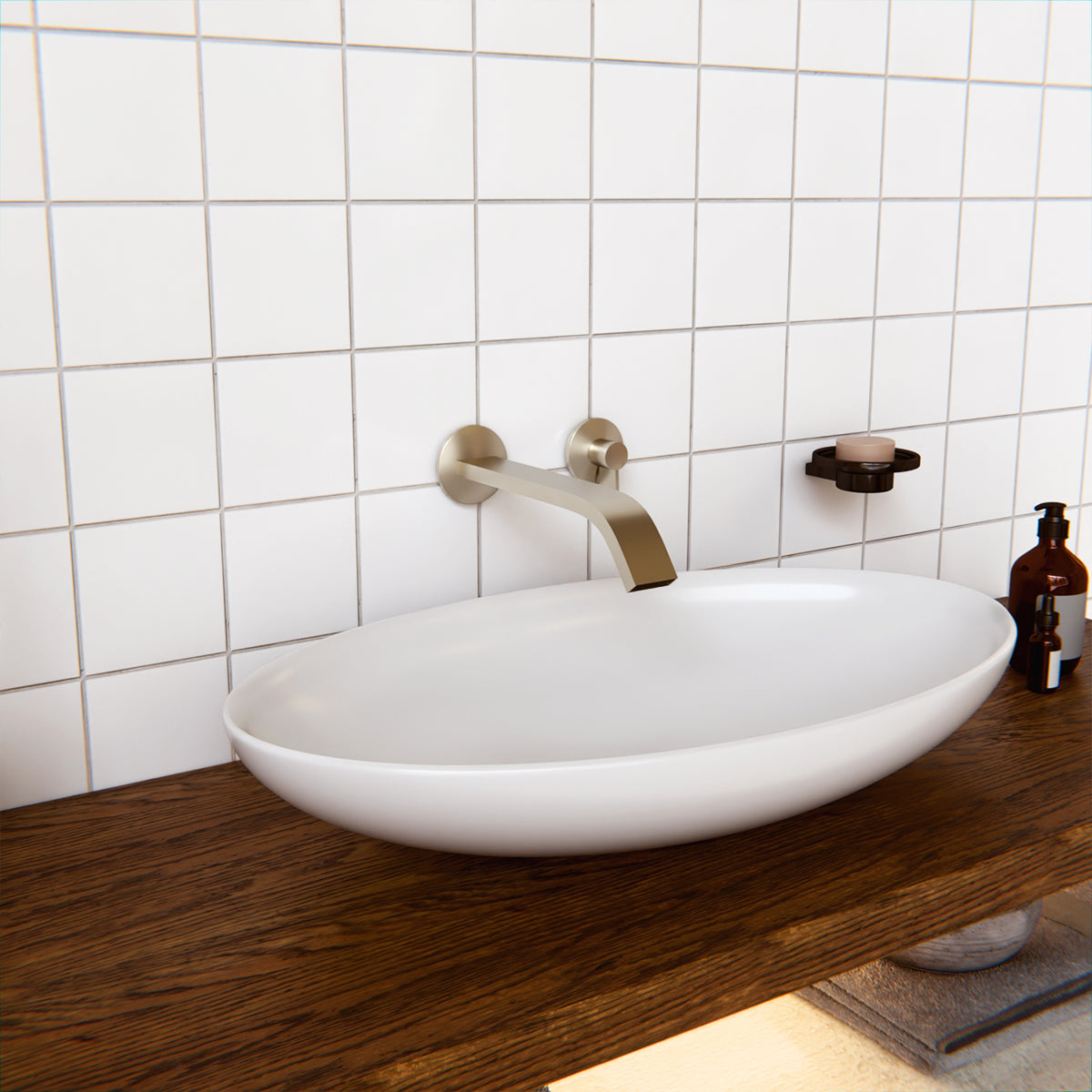 Components Ribbon Basin Spout - Brushed Nickel