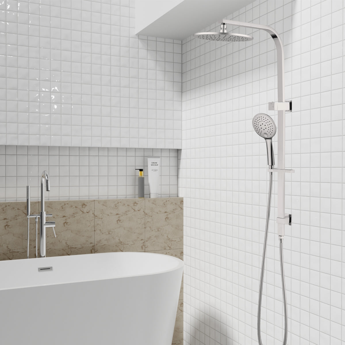 BIANCA TWIN SHOWER BRUSHED NICKEL