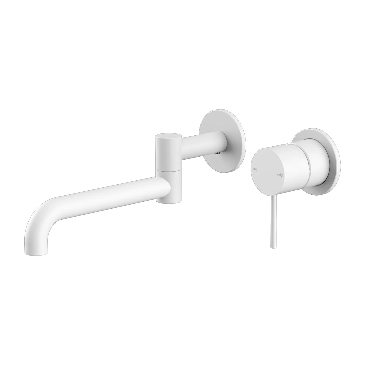 Mecca Wall Basin/Bath Mixer Swivel Spout 225mm Matte White