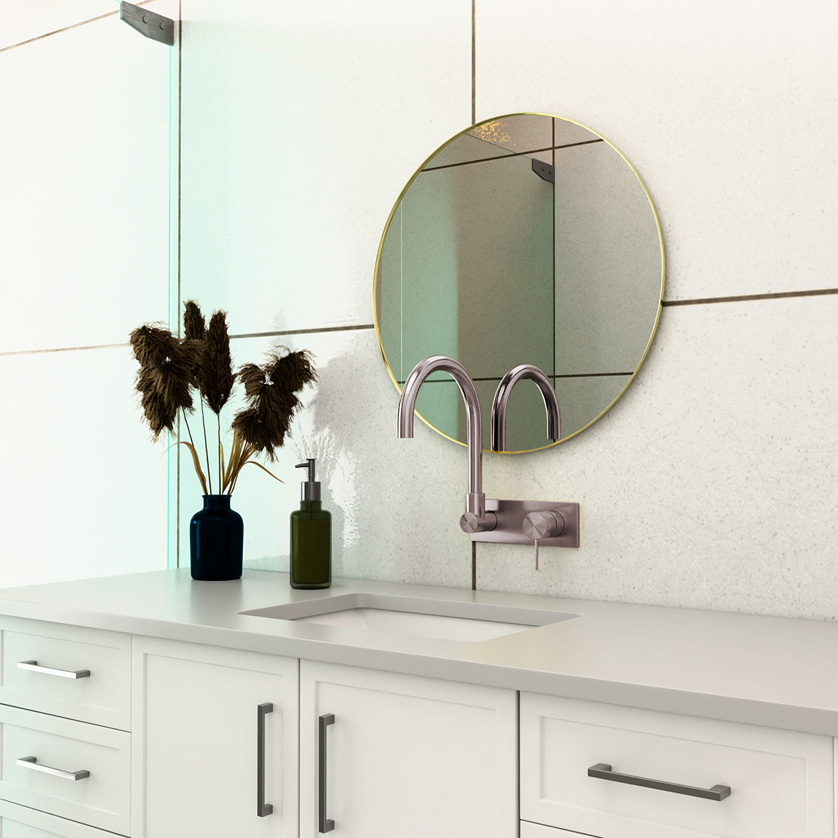 Mecca Wall Basin/Bath Mixer Swivel Spout Brushed Bronze