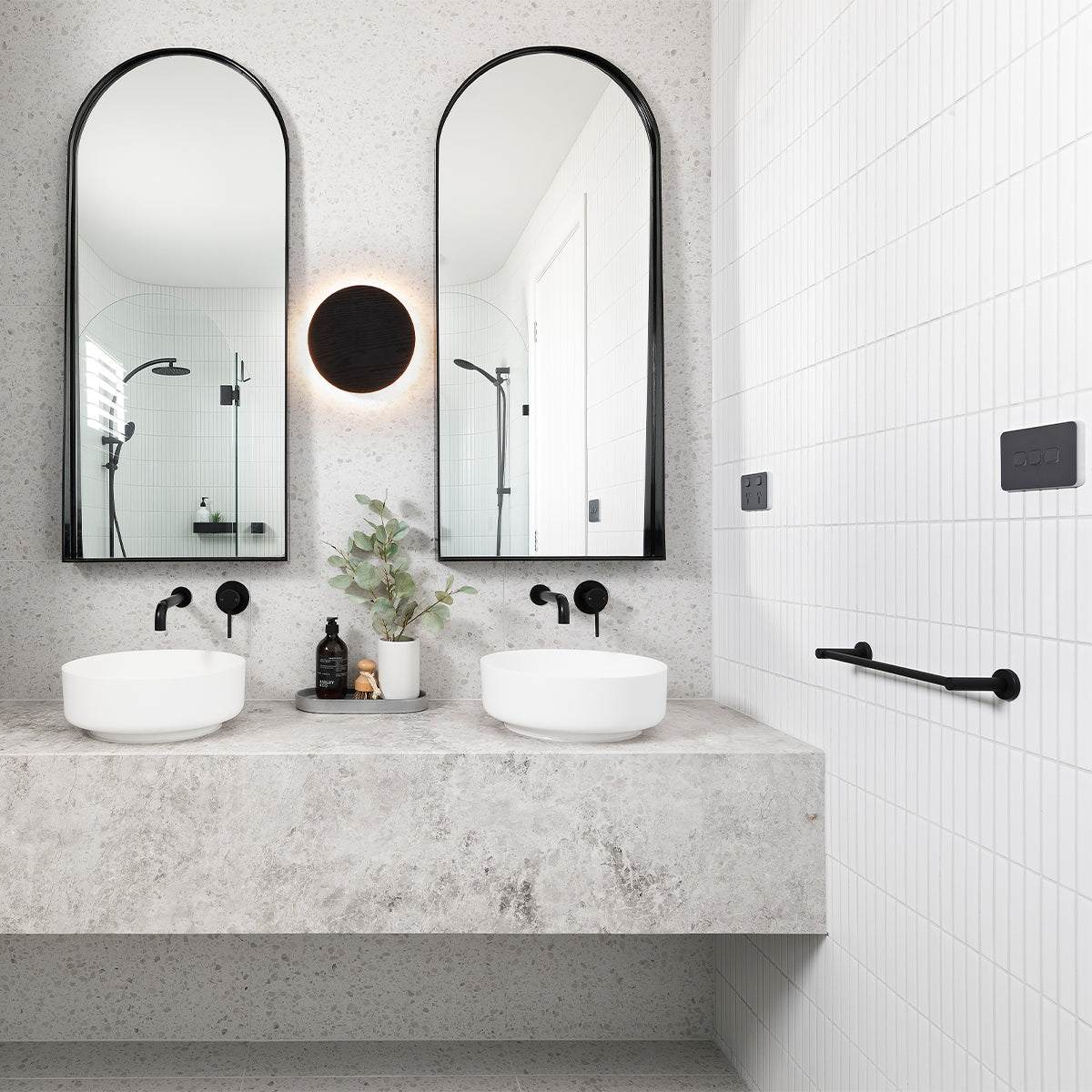 Dolce Wall Basin/Bath Mixer Separate Back Plate Matte Black