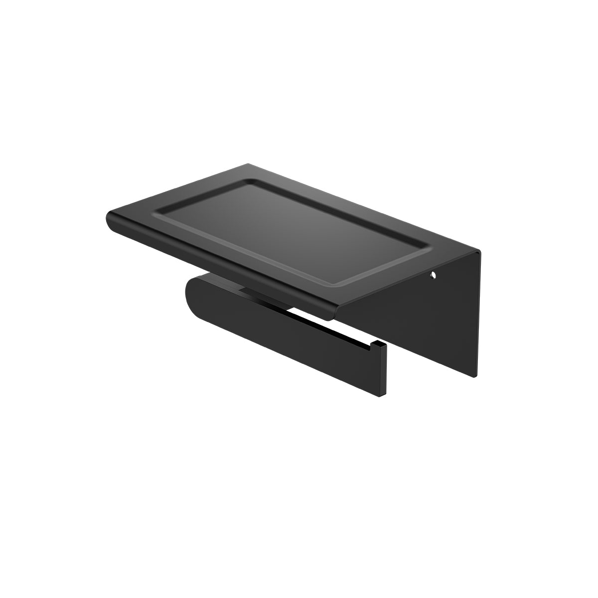 Bianca Toilet Roll Holder With Phone Holder Matte Black