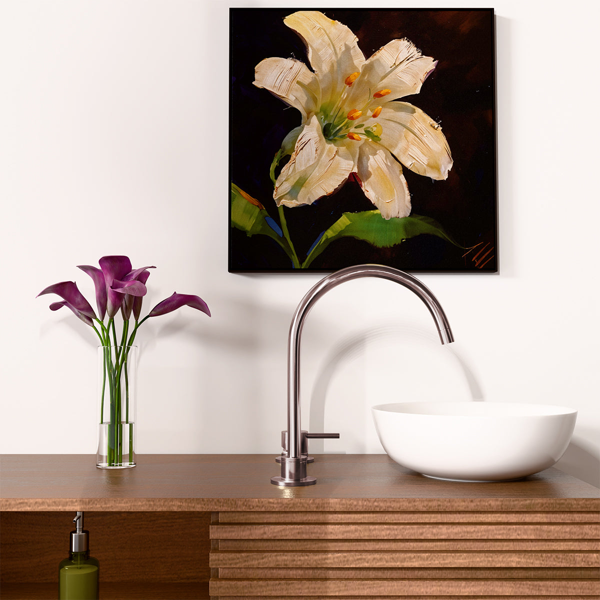 Mecca Hob Basin Mixer Round Swivel Spout Brushed Bronze