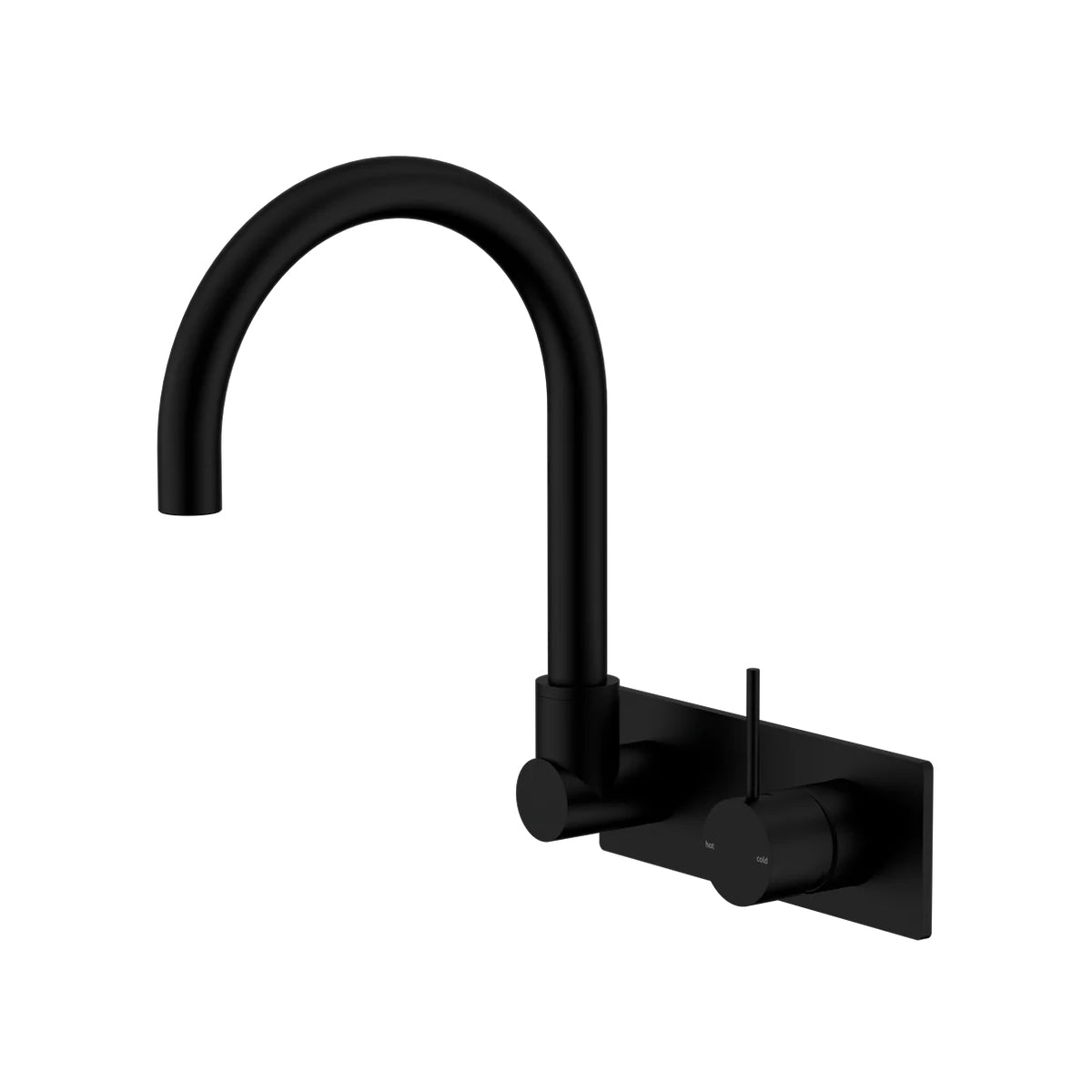 Mecca Wall Basin/Bath Mixer Swivel Spout Handle Up Matte Black
